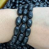 Shungite Stone Beads Oval DIY Spacer Loose Beads For Jewelry Making
