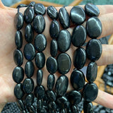 Natural Shungite Stone Beads 15'' Oval Spacer DIY Loose Beads