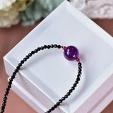 Spinel Amethyst Beads Necklace 18inch Healing Emotional Thanksgiving Wristband