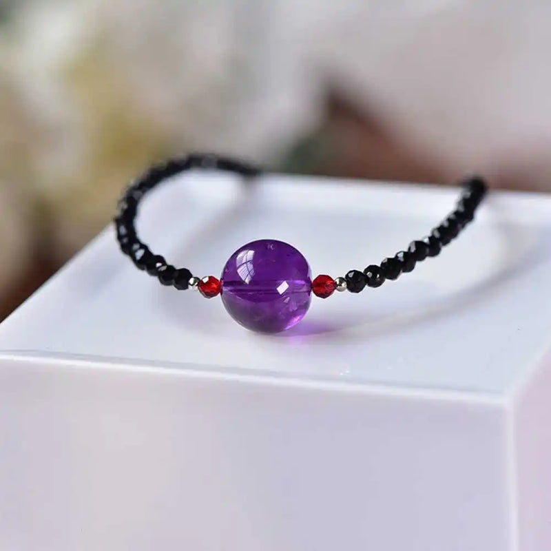 Spinel Amethyst Beads 18in Necklace 7 Chakras Healing All Saints' Chakra