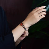 Spinel Agate Pearl Beads Bracelet Double Circle Bangle Gem Jewelry