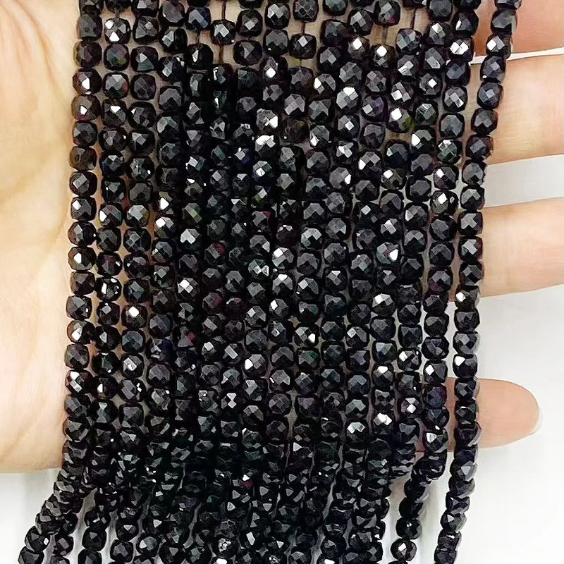Natural Spinel Faceted Cube Beads for Jewelry Making DIY Bracelet