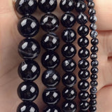 Natural Striped Agates Stone Beads Round Loose Spacer Beads For Jewelry Making