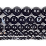 Natural Striped Agates Stone Beads Round Loose Spacer Beads For Jewelry Making