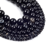 Natural Striped Agates Stone Beads Round Loose Spacer Beads For Jewelry Making