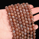 Round Natural Sunstone Spacer Bead for Jewelry Making