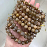 Sunstone Moonstone Beads Bracelet Round Spacer Gems Charm