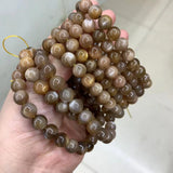 Sunstone Moonstone Beads Bracelet Round Spacer Gems Charm