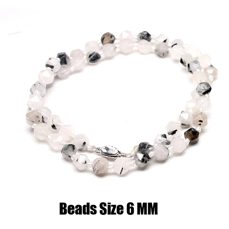 Tourmalinated Quartz Healing Necklace S925 Buckle