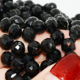 Natural Tourmaline Faceted Onion Beads 6.8mmx6.8mm, 42 Beads, With Defects