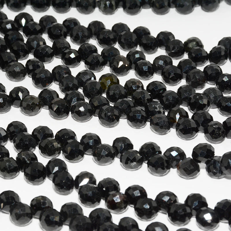 Natural Tourmaline Faceted Onion Beads 6.8mmx6.8mm, 42 Beads, With Defects