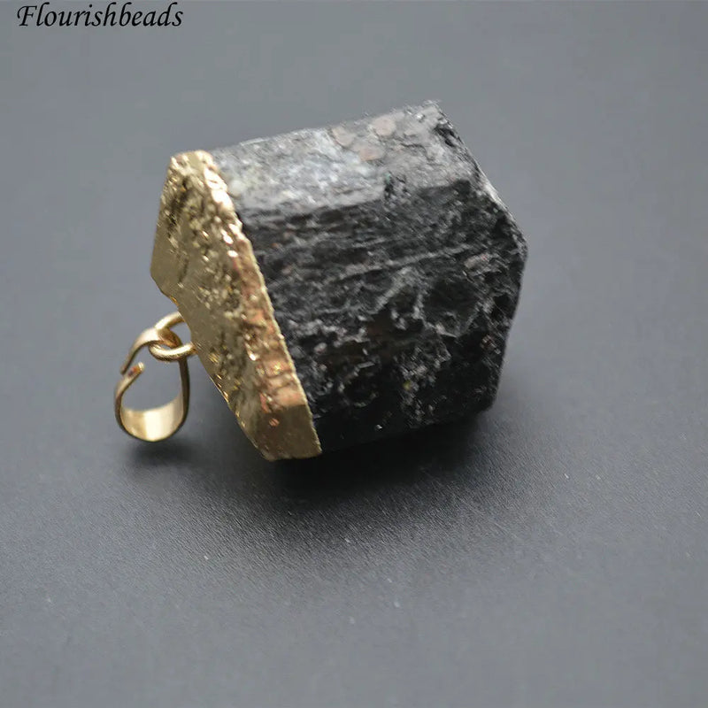Natural Tourmaline Boulder Stone Pendant for Necklace Making