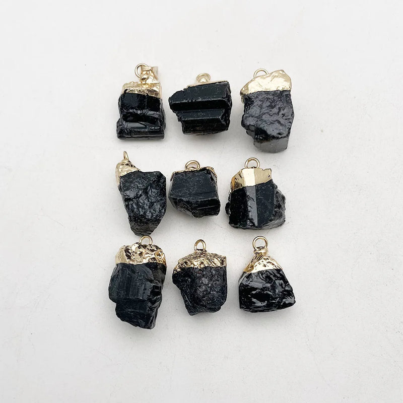 Tourmaline Gravel Crystal Gem Healing Reiki Stone Pendant Necklace