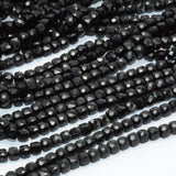 Natural Tourmaline Irregular Faceted Cube Beads 3.9mm-4mm