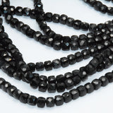 Natural Tourmaline Irregular Faceted Cube Beads 3.9mm-4mm
