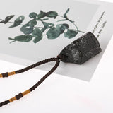 Natural Tourmaline Reiki Bead Pendant Raw Chakra Healing Stone Jewelry