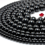Natural Tourmaline Smooth Round Beads Gemstones Semi Precious Stones Bracelet