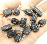 Tourmaline Wire Wrapped Irregular Shaped Pendants Chakra Healing Point