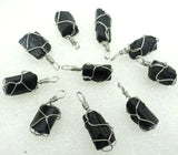 Tourmaline Wire Wrapped Irregular Shaped Pendants Chakra Healing Point