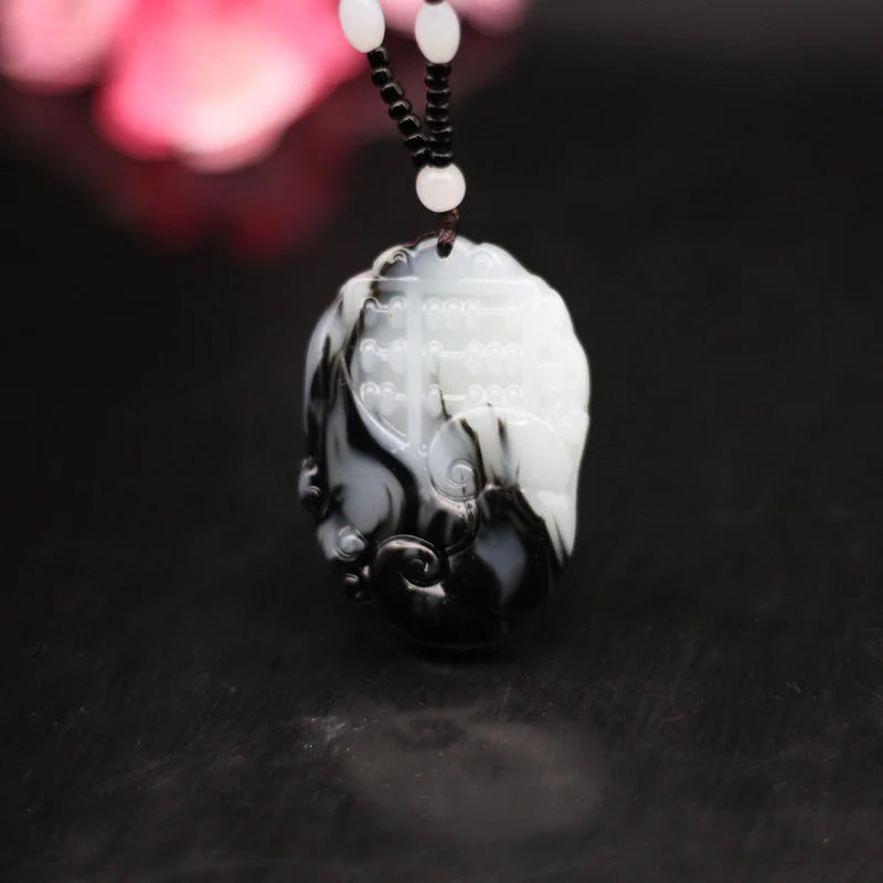 Jade Abacus Pendant Necklace Hand-Carved Wealth Amulet Gift