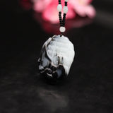 Jade Abacus Pendant Necklace Hand-Carved Wealth Amulet Gift