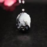 Jade Abacus Pendant Necklace Hand-Carved Wealth Amulet Gift