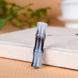 Natural Jade Bamboo Pendant Necklace Carved Charm Jewelry Gift
