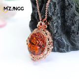 Amber PiXiu Necklace Lucky Amulet Healing Energy Jade Stone