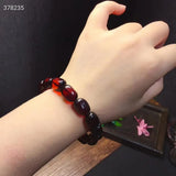Blood Red Amber Oval Beads Bracelet 10x8mm Stretch Fashion Jewelry AAAAA
