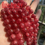 Red Dragon Veins Crystal Quartz Stone Beads for Jewelry Making 8-10mm