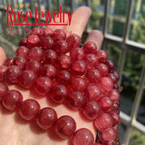 Red Dragon Veins Crystal Quartz Stone Beads for Jewelry Making 8-10mm