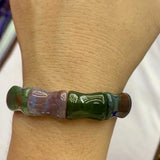 Natural Bloodstone/Heliotrope Stone Beads Bracelet Gemstone Jewelry Bangle