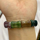 Natural Bloodstone/Heliotrope Stone Beads Bracelet Gemstone Jewelry Bangle