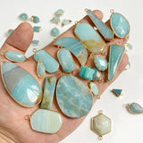 Amazonite Gem Stone Pendant DIY Craft Jewelry Accessory Healing Gift