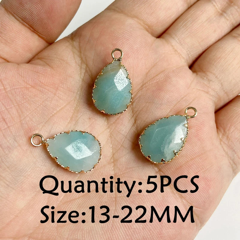 Amazonite Gem Stone Pendant DIY Craft Jewelry Accessory Healing Gift