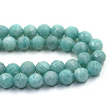 Natural Amazonite Stone Beads Round Sky Faceted Loose Top Beads 4/6/8/10mm