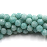Natural Amazonite Stone Beads Round Sky Faceted Loose Top Beads 4/6/8/10mm
