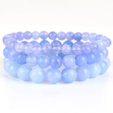 Angelite Jades Stone Bracelet Bead Jewelry for Men Women