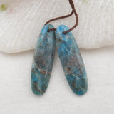 Natural Apatite Crystal Earrings 30x10x6mm