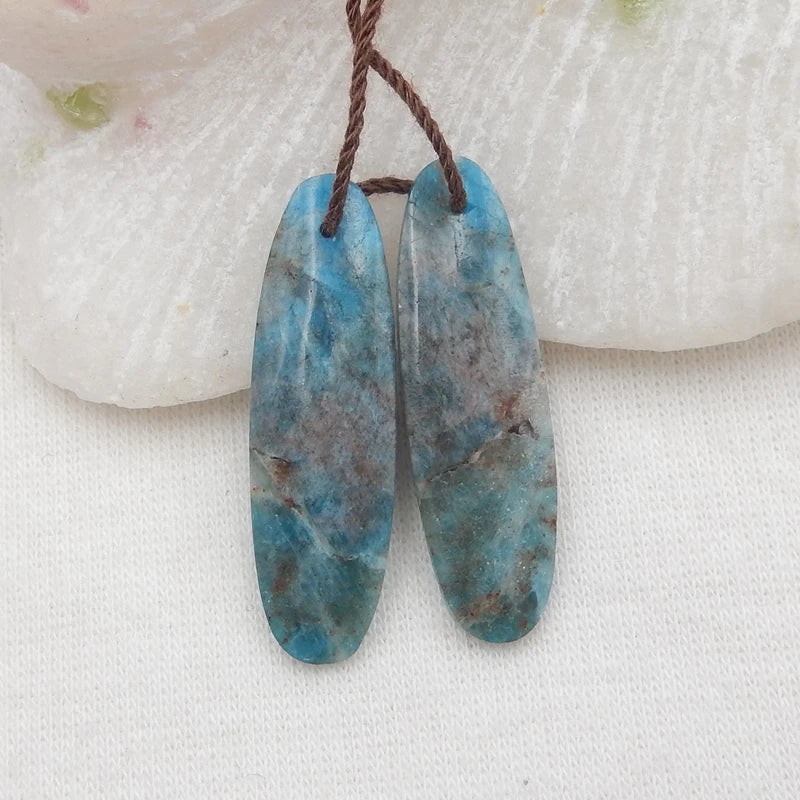 Natural Apatite Crystal Earrings 30x10x6mm