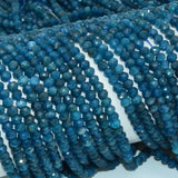 Natural Apatite Faceted Rondelle Beads 4.8mm - 3mm Thickness