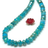 Natural Apatite Faceted Rondelle Beads Gemstones for DIY Jewelry Making