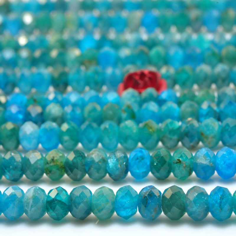 Natural Apatite Faceted Rondelle Beads Gemstones for DIY Jewelry Making