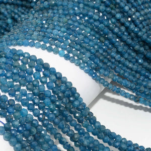 Natural Apatite Faceted Round Beads 3mm,4mm, Old Mine Material