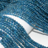 Natural Apatite Faceted Round Beads 3mm,4mm, Old Mine Material