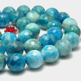 Apatite Faceted Round Beads Gemstone for Jewelry Making