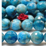 Apatite Faceted Round Beads Gemstone for Jewelry Making