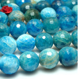 Apatite Faceted Round Beads Gemstone for Jewelry Making