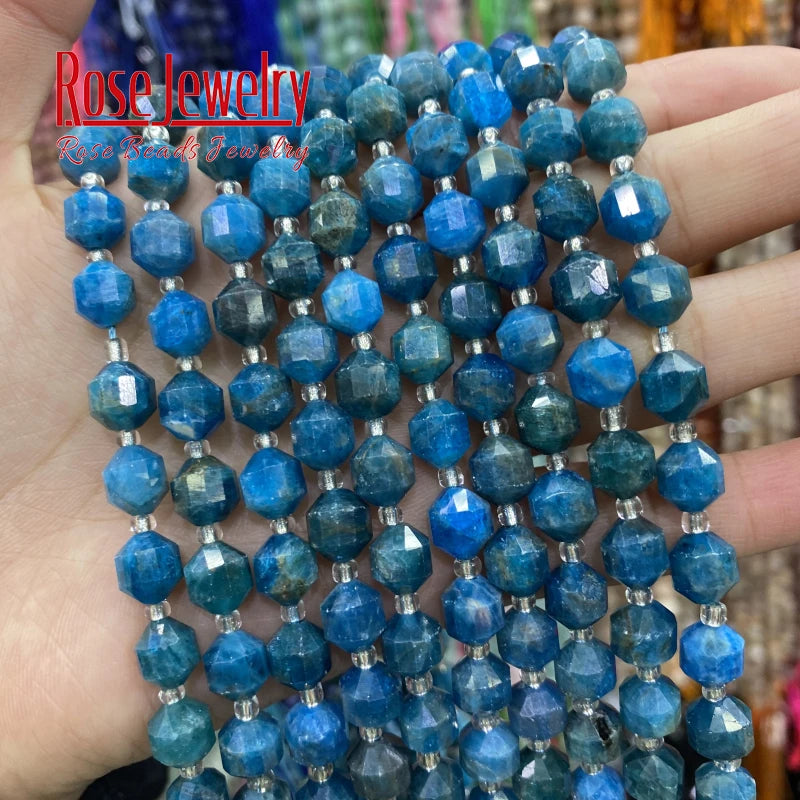 Apatite Faceted Stone Beads 8mm DIY Jewelry Making