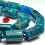 Natural Apatite Faceted Tube Loose Beads Gemstone Semi Precious Stones
